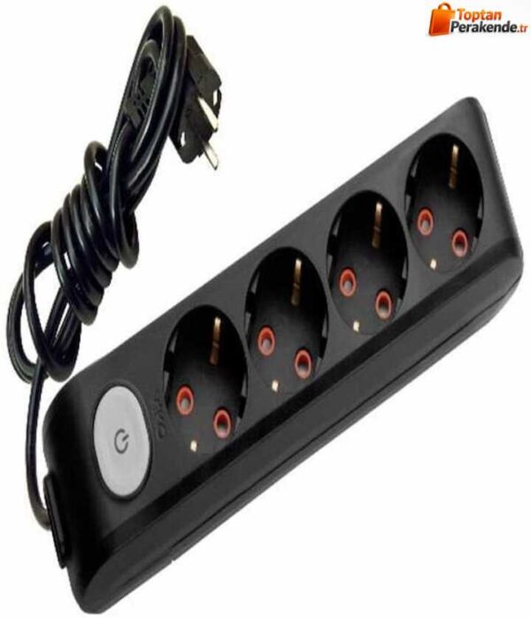 Viko Multi-Let Dörtlü Grup Priz Anahtar Topraklı 5 Metre Siyah (Çocuk Korumalı) 90137405